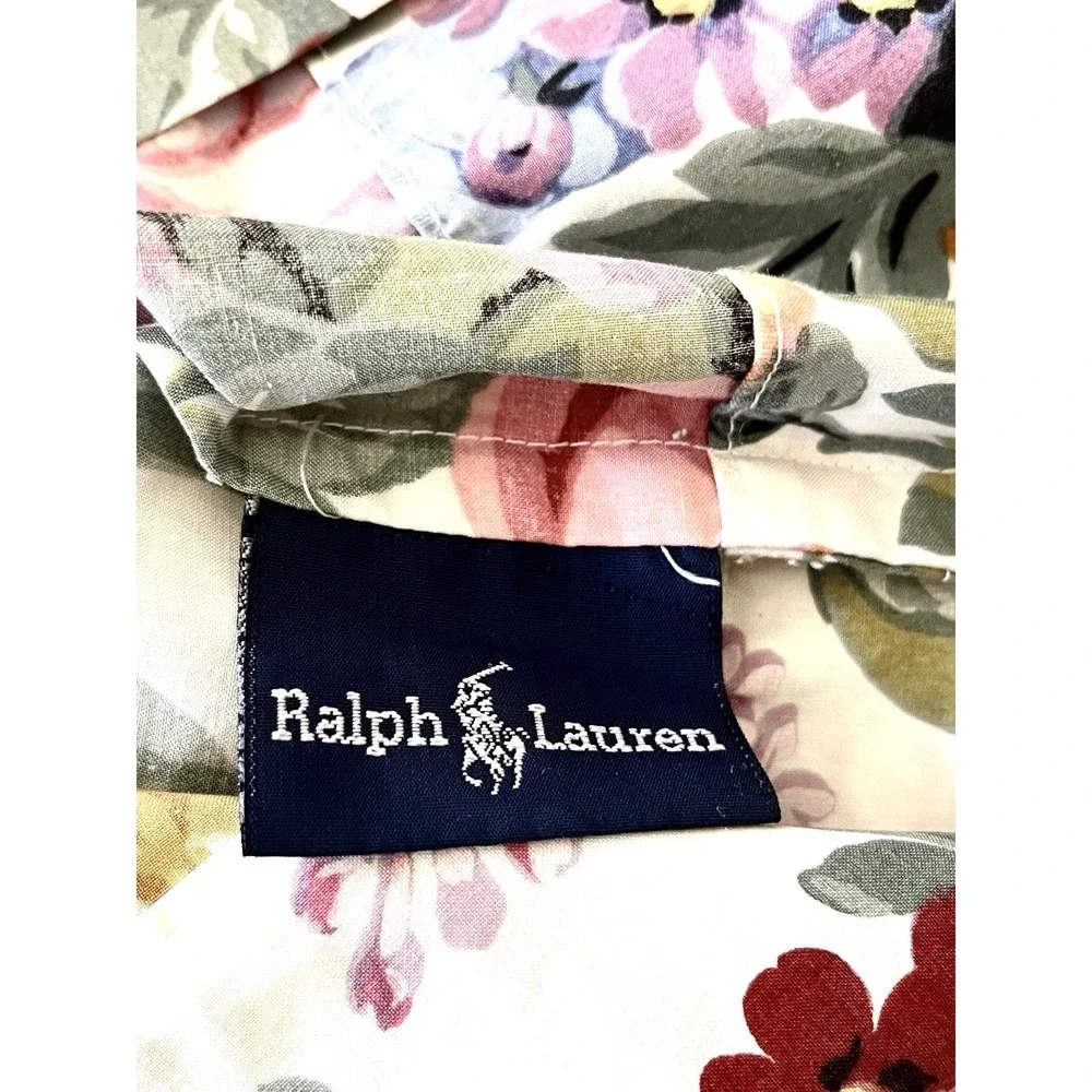 Vtg Ralph Lauren 1 ALLISON Floral STANDARD Pillowcase & Homemade Bolster *READ*